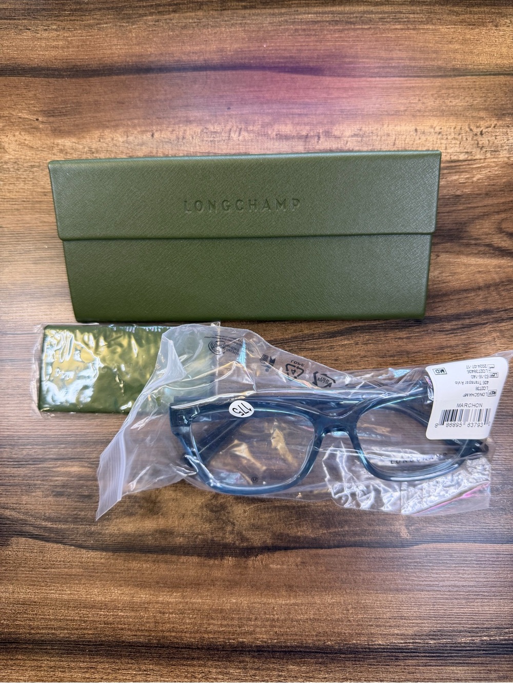 Longchamp RX Translucent Blue Rectangular Optical Glasses - Picture 2 of 7